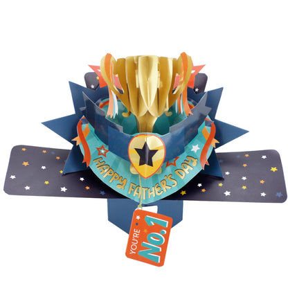 Happy Father's Day 3D Pop Up Trophy Father's Day Greeting Card