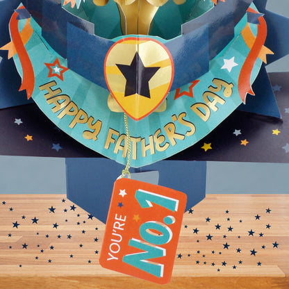 Happy Father's Day 3D Pop Up Trophy Father's Day Greeting Card