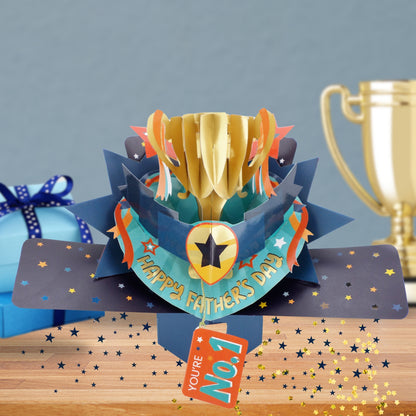 Happy Father's Day 3D Pop Up Trophy Father's Day Greeting Card