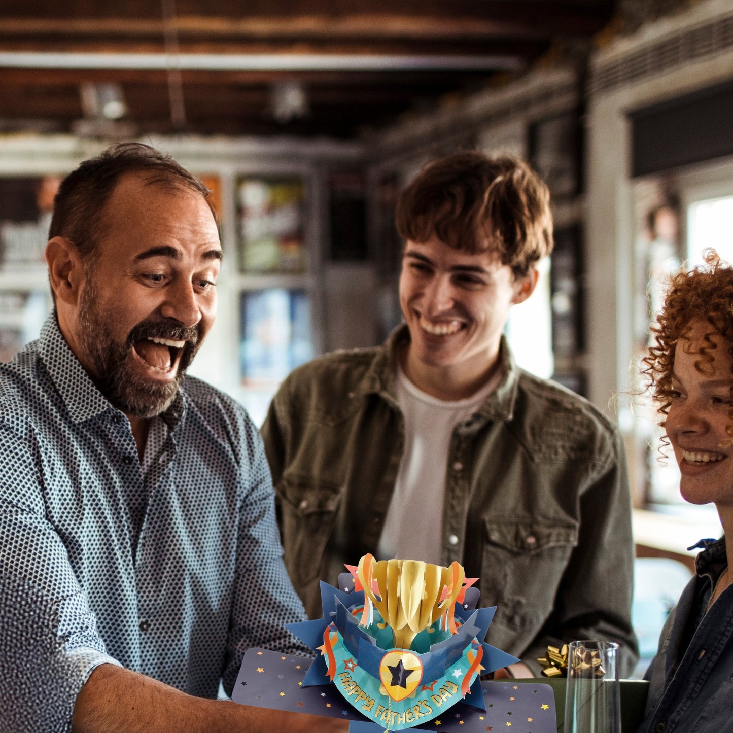 Happy Father's Day 3D Pop Up Trophy Father's Day Greeting Card