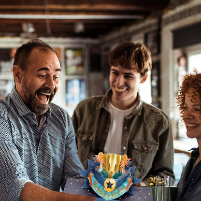 Happy Father's Day 3D Pop Up Trophy Father's Day Greeting Card
