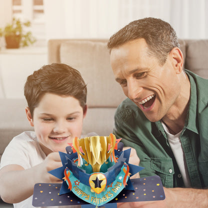 Happy Father's Day 3D Pop Up Trophy Father's Day Greeting Card
