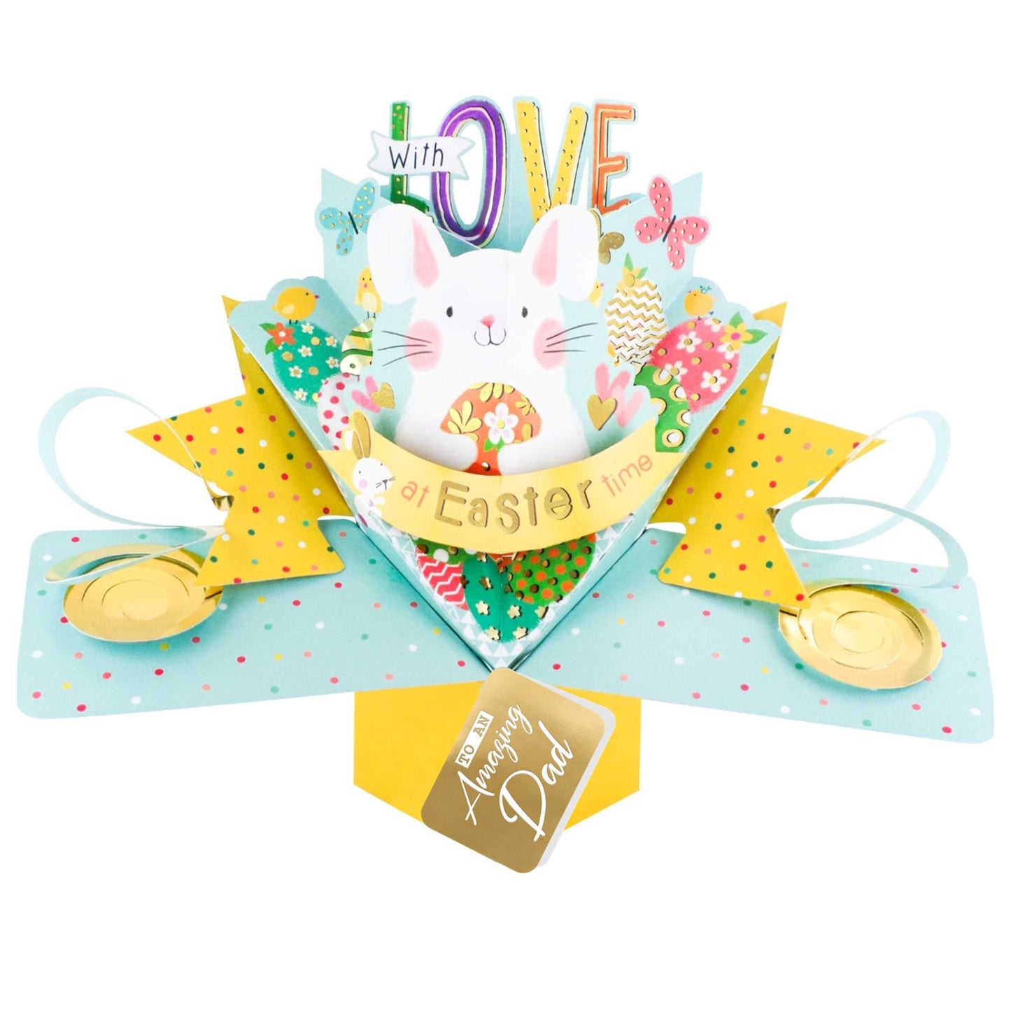To The Best Dad Ever Easter Bunny Pop Up Easter Card