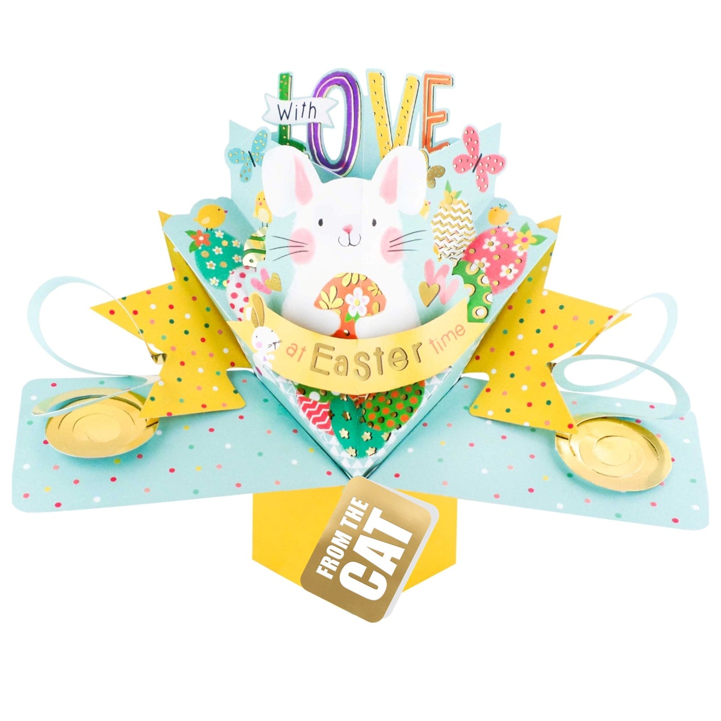 To Dad From The Cat Easter Bunny Pop Up Easter Card