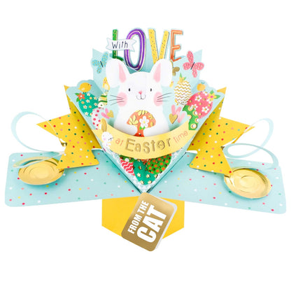 To Dad From The Cat Easter Bunny Pop Up Easter Card