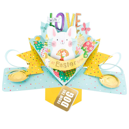To Dad From The Dog Easter Bunny Pop Up Easter Card