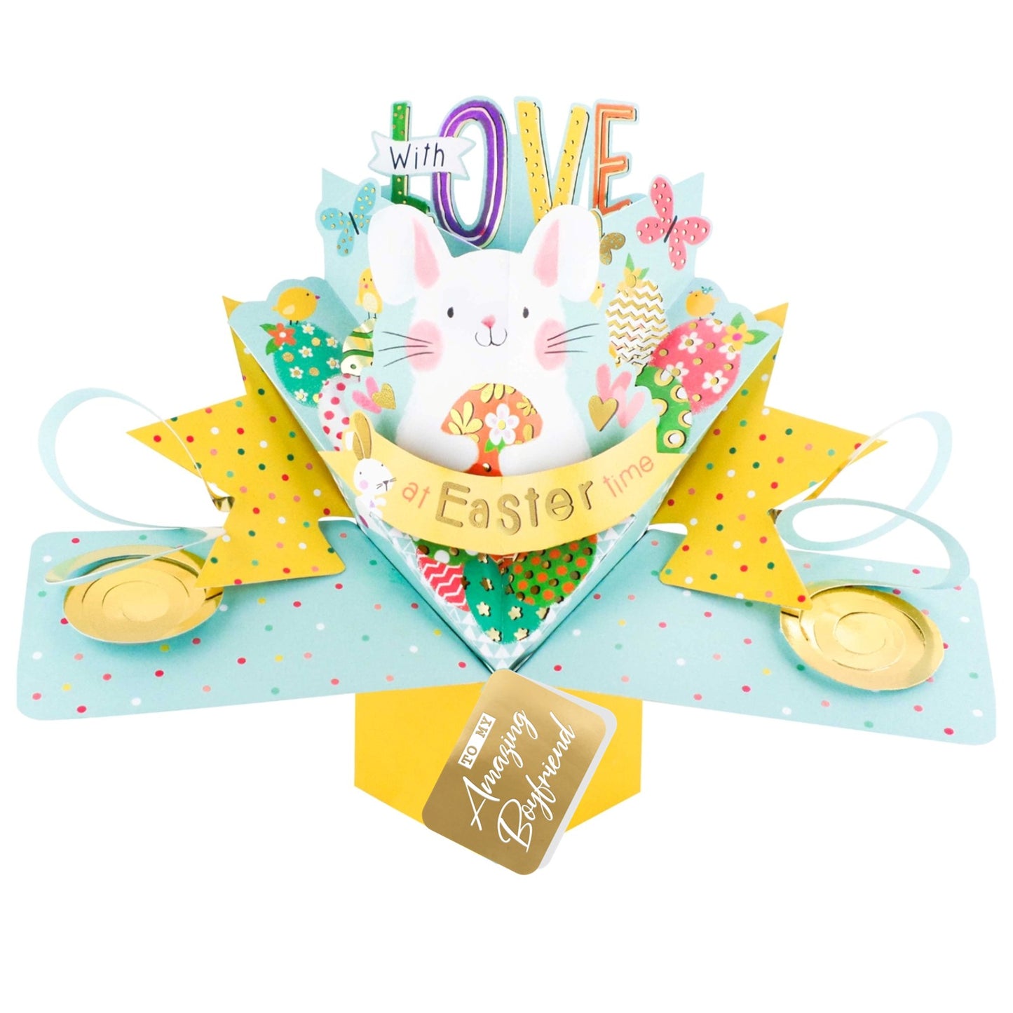 To My Gorgeous Boyfriend Easter Bunny Pop Up Easter Card