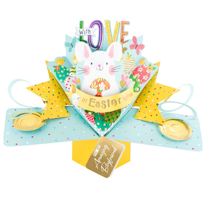 To My Gorgeous Boyfriend Easter Bunny Pop Up Easter Card