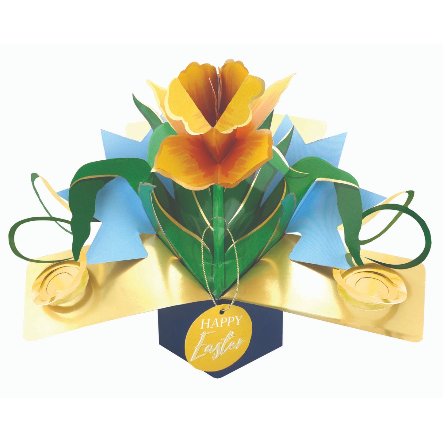 Happy Easter Daffodil Flower 3D Pop Up Easter Greeting Card