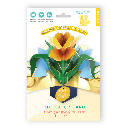 Happy Easter Daffodil Flower 3D Pop Up Easter Greeting Card