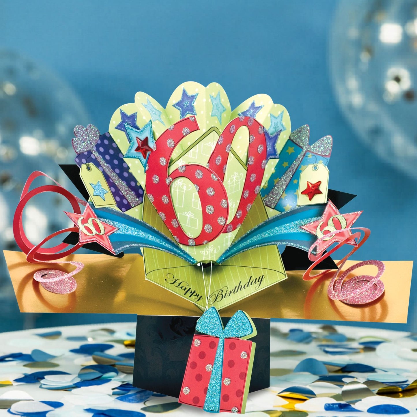 60th Birthday Pop-Up Greeting Card