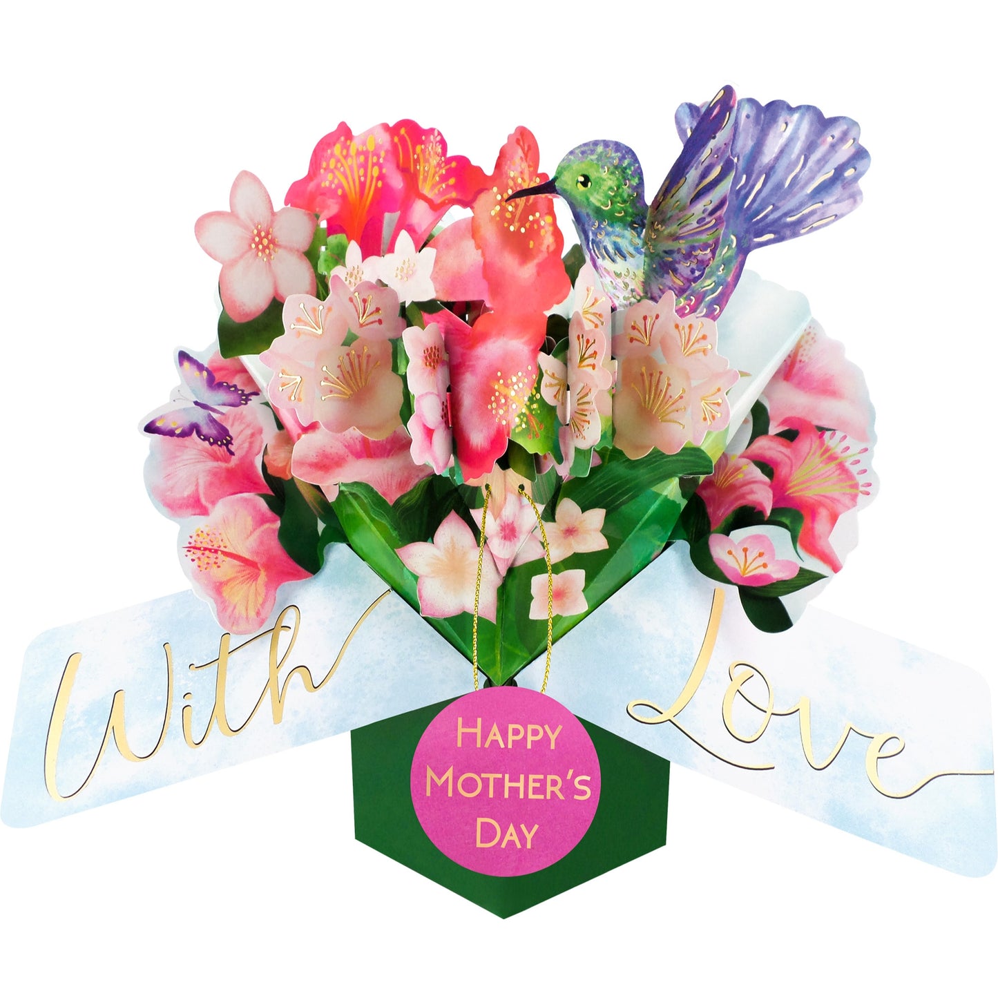 Hummingbird Flower Bouquet Happy Mother's Day 3D Pop Up Mother's Day Card