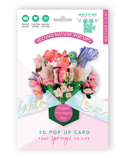 Hummingbird Flower Bouquet Happy Mother's Day 3D Pop Up Mother's Day Card