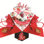 Champagne Glasses Pop Up Happy Valentine's Day Greeting Card