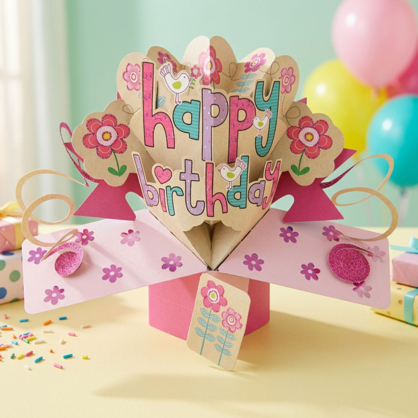 Happy Birthday Female Pop-Up Greeting Card