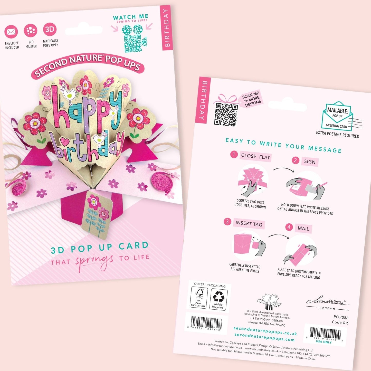Happy Birthday Female Pop-Up Greeting Card