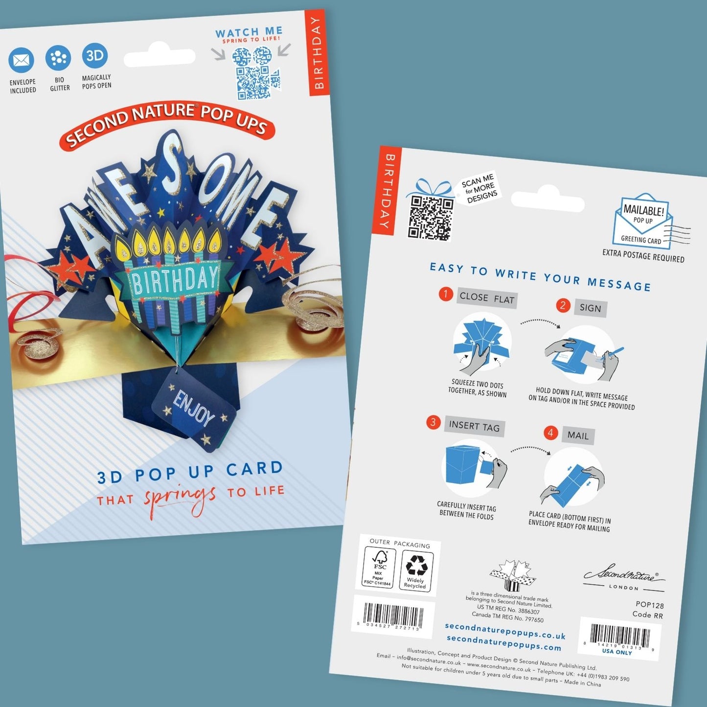 Awesome Birthday Pop-Up Greeting Card Original Second Nature 3D Pop Up Cards