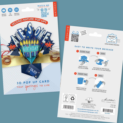 Awesome Birthday Pop-Up Greeting Card Original Second Nature 3D Pop Up Cards