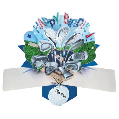 Happy Birdie Golf Pop-Up Greeting Card