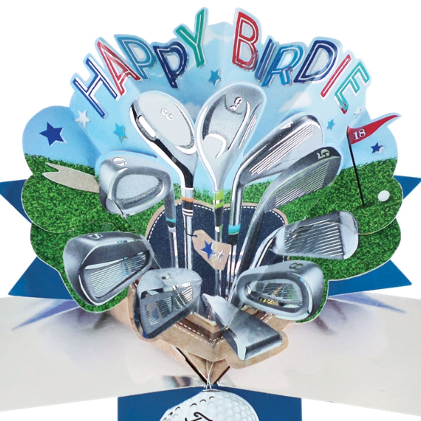 Happy Birdie Golf Pop-Up Greeting Card