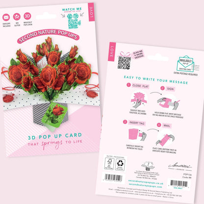 Roses With Love Pop-Up Greeting Card