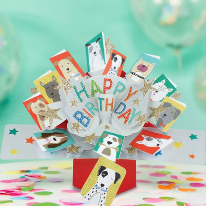 Birthday Dogs Happy Birthday Pop Up Greeting Card