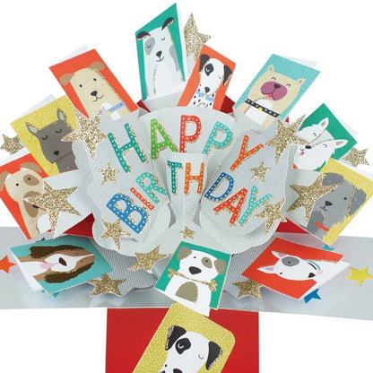 Birthday Dogs Happy Birthday Pop Up Greeting Card