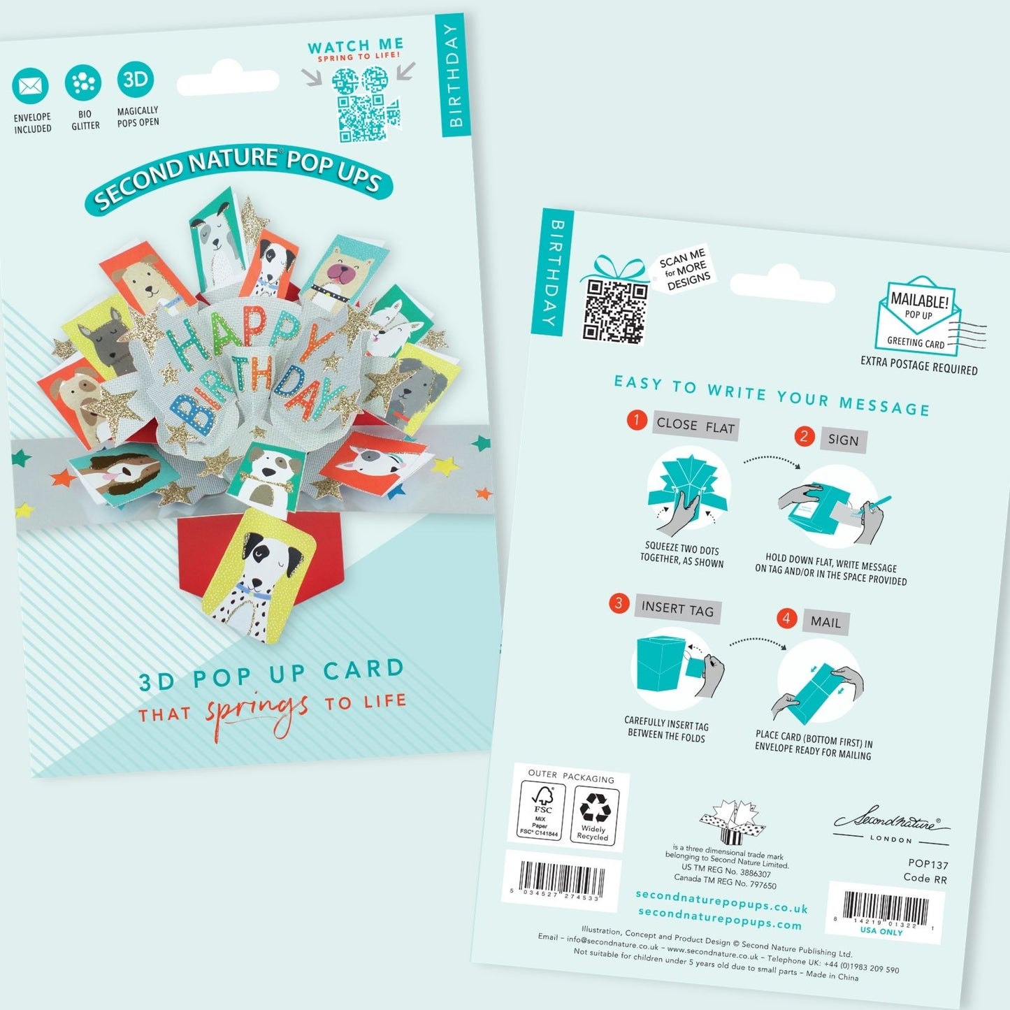 Birthday Dogs Happy Birthday Pop Up Greeting Card