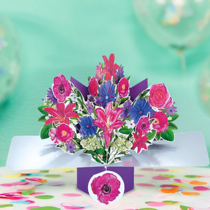 Bunch Flowers Pop-Up Greeting Card