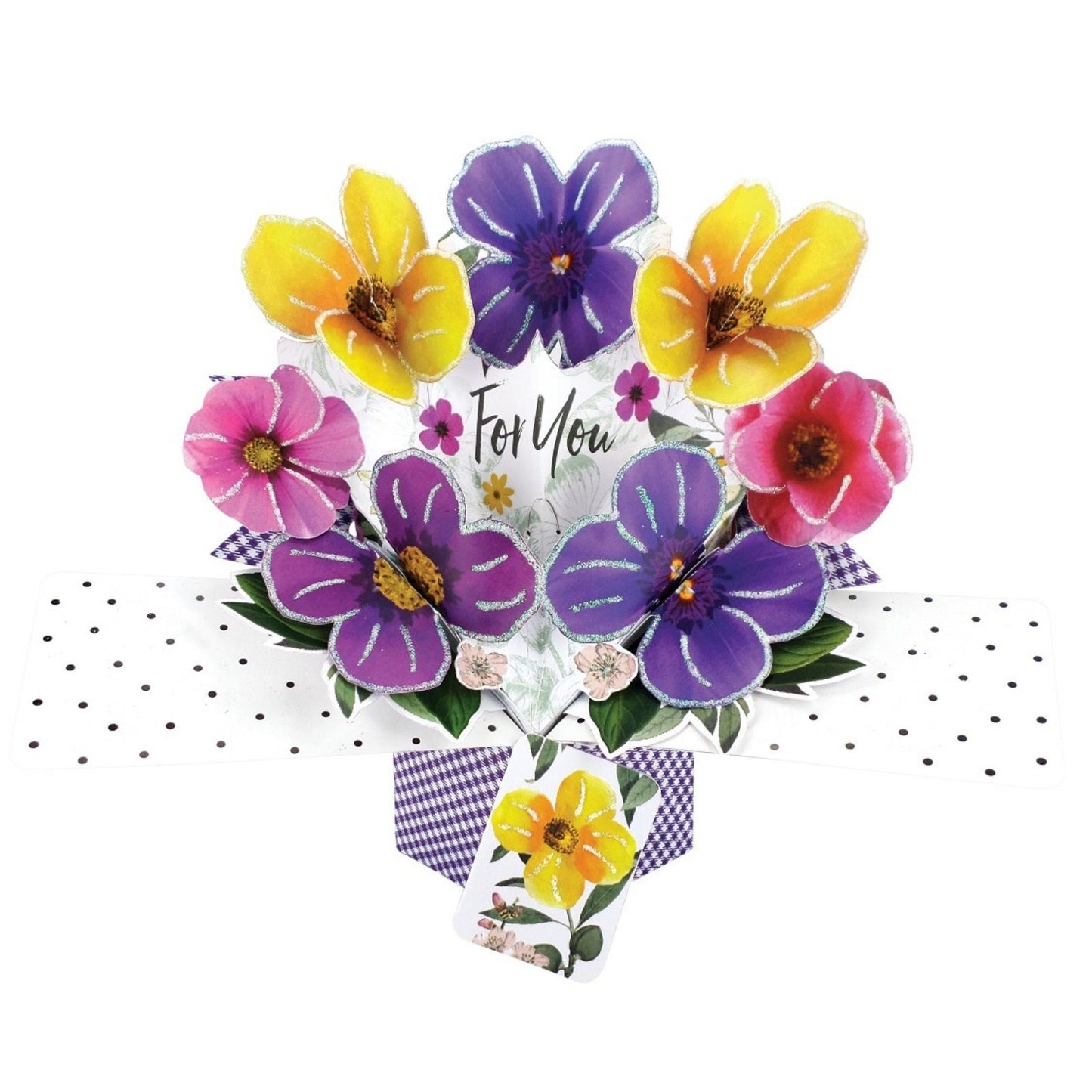 For You  Floral Pansies Any Occasion Pop Up Greeting Card
