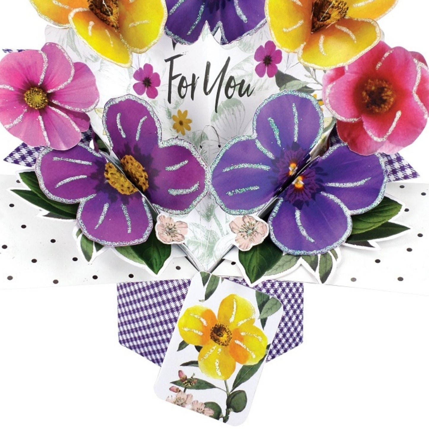 For You  Floral Pansies Any Occasion Pop Up Greeting Card