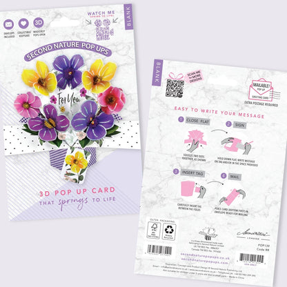For You  Floral Pansies Any Occasion Pop Up Greeting Card