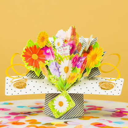 Birthday Flowers Pop-Up Greeting Card