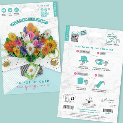 Birthday Flowers Pop-Up Greeting Card