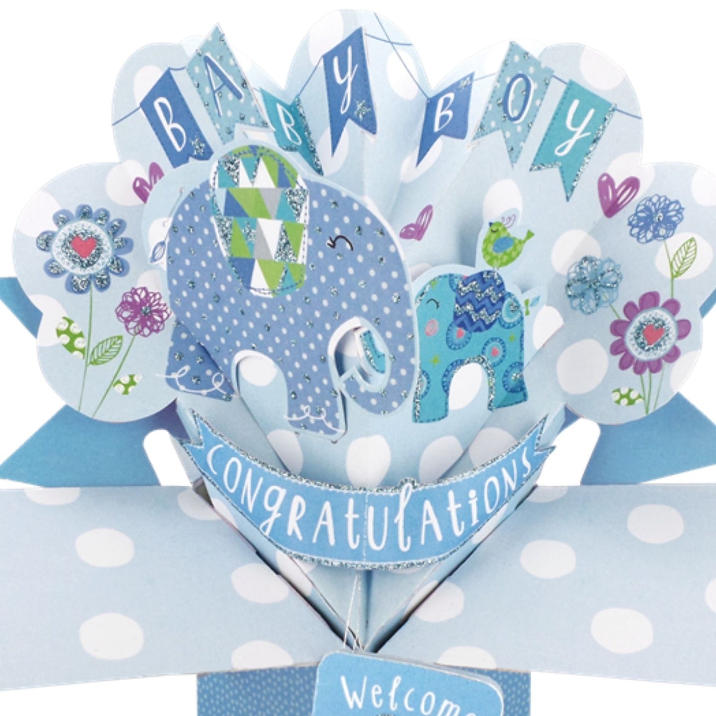 New Baby Boy Pop-Up Greeting Card