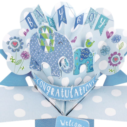 New Baby Boy Pop-Up Greeting Card