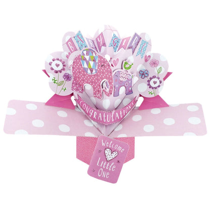 New Baby Girl Pop-Up Greeting Card