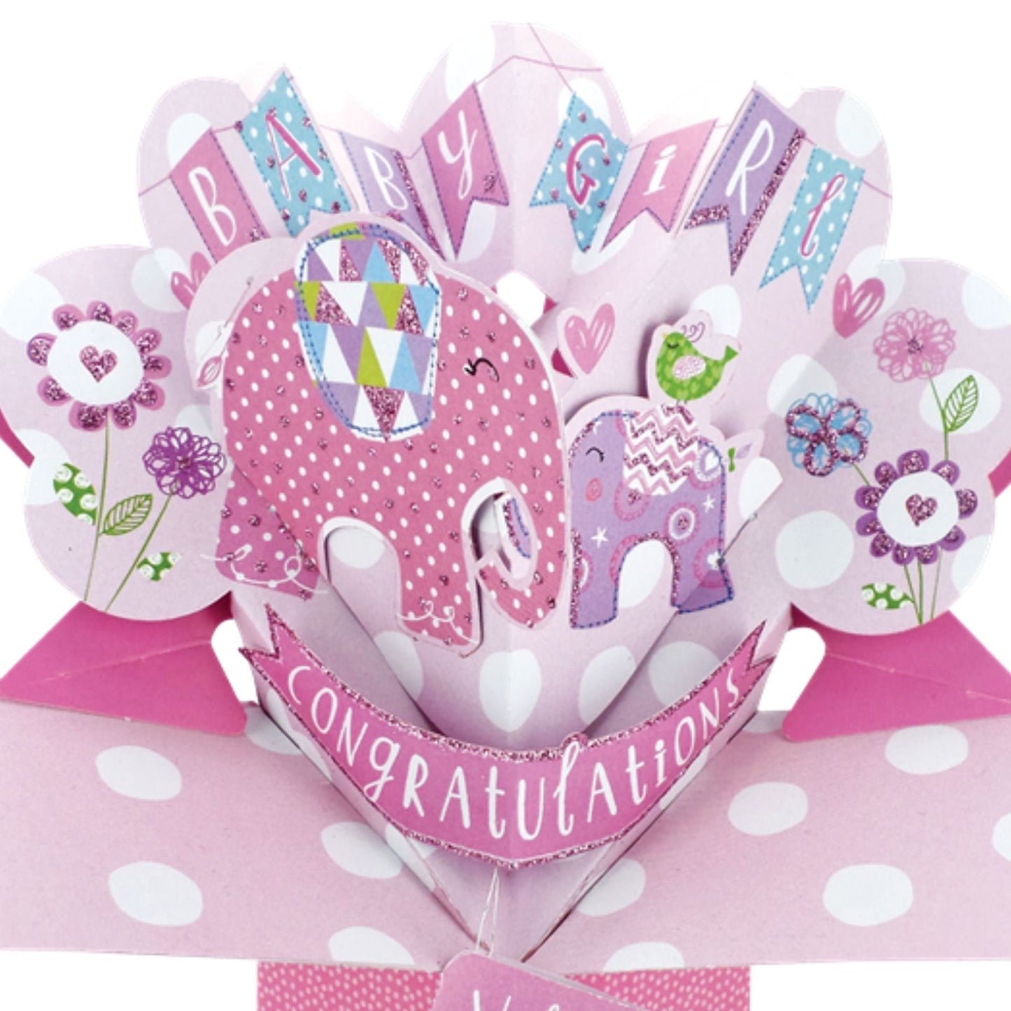 New Baby Girl Pop-Up Greeting Card