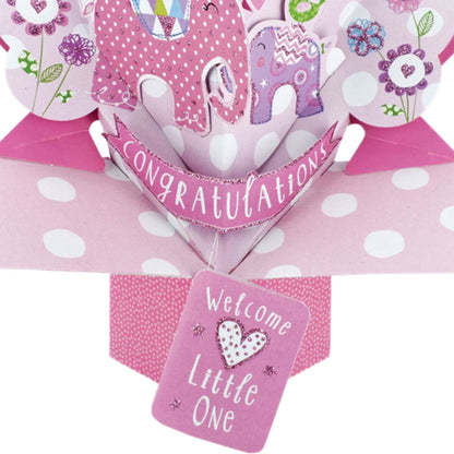 New Baby Girl Pop-Up Greeting Card