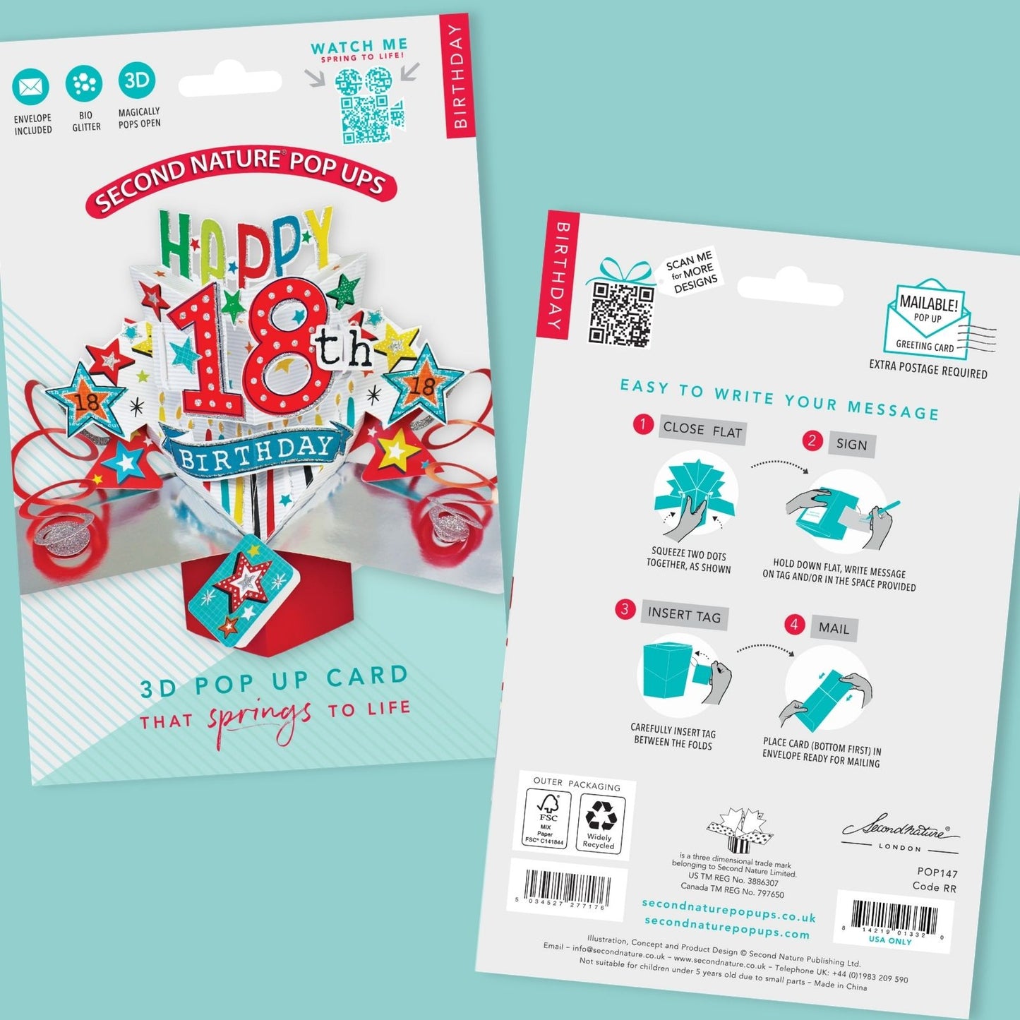 Happy 18th Birthday Pop-Up Greeting Card