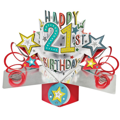 Happy 21st Birthday Pop-Up Greeting Card