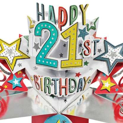 Happy 21st Birthday Pop-Up Greeting Card