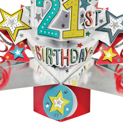 Happy 21st Birthday Pop-Up Greeting Card