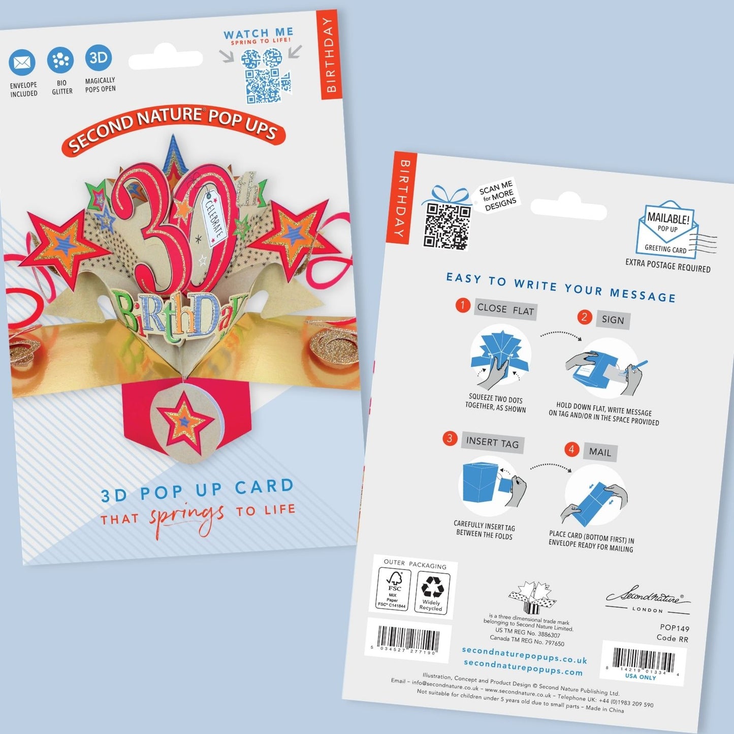Happy 30th Birthday Pop-Up Greeting Card