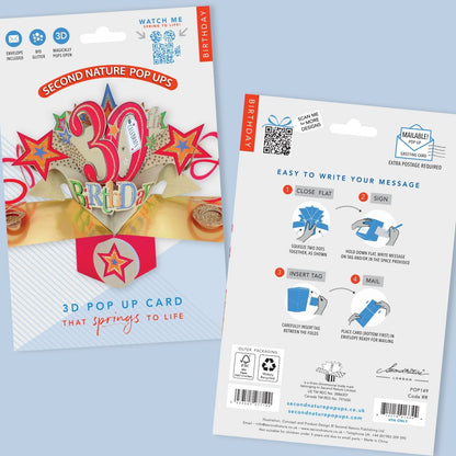 Happy 30th Birthday Pop-Up Greeting Card