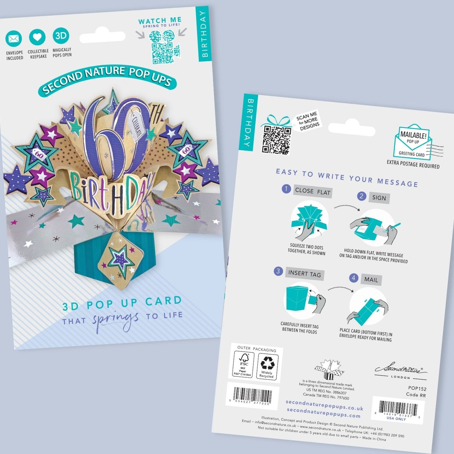 Happy 60th Birthday Pop-Up Greeting Card
