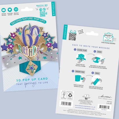 Happy 60th Birthday Pop-Up Greeting Card