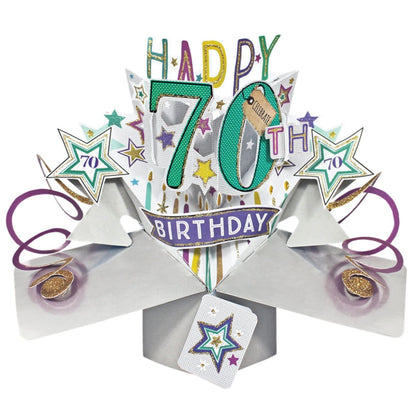 Happy 70th Birthday Pop-Up Greeting Card