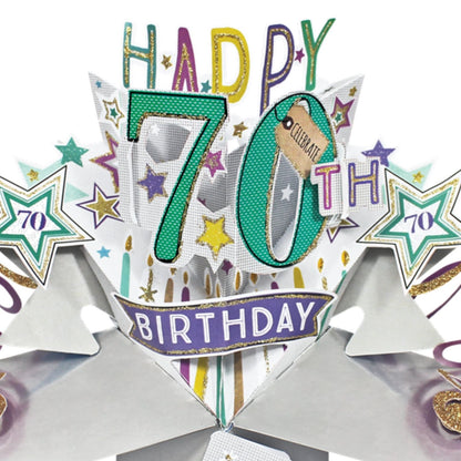 Happy 70th Birthday Pop-Up Greeting Card