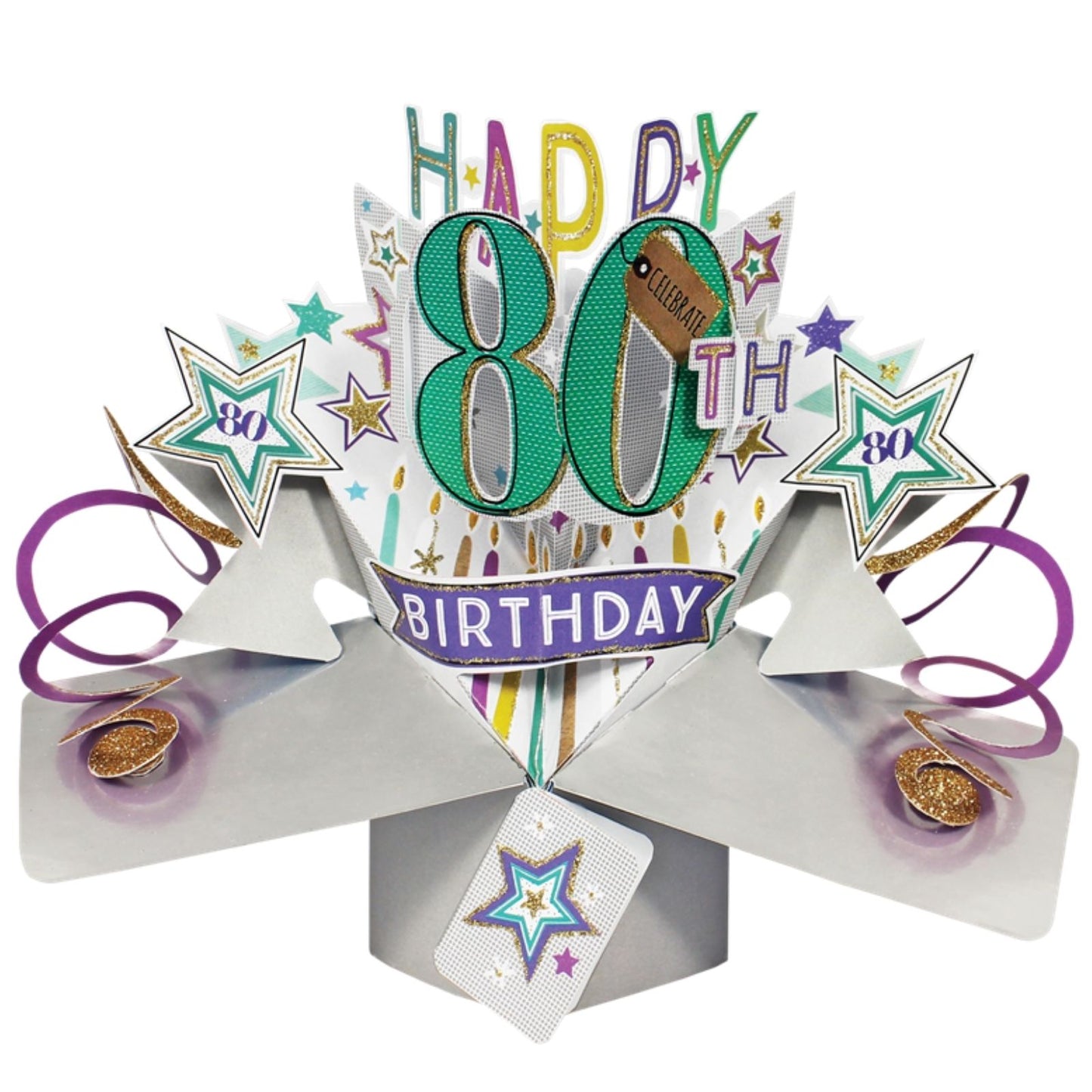 Happy 80th Birthday Pop-Up Greeting Card